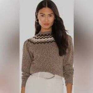 FRAME Fair Isle Knit Sweater | Size Medium | Cozy Wool Cashmere Blend Cabincore